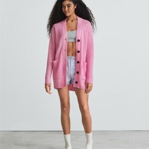 Everlane Pink Oversized Alpaca Cardigan